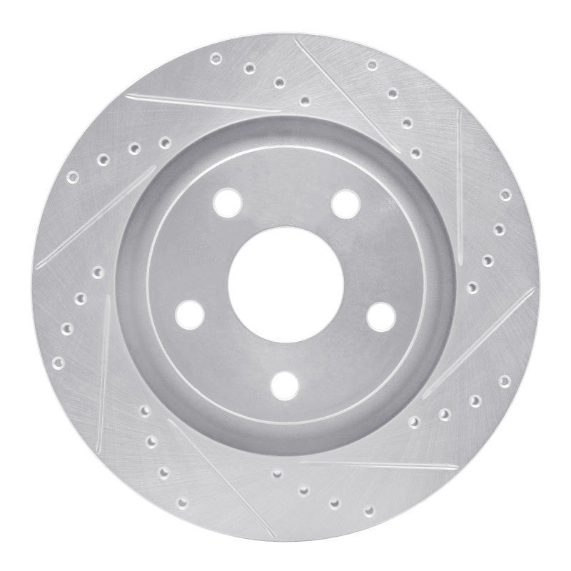 R1 Concepts R1 12-18 Jeep Wrangler Front Right Drilled & Slotted Silver Brake Rotor