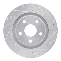 R1 Concepts R1 12-18 Jeep Wrangler Front Right Drilled & Slotted Silver Brake Rotor