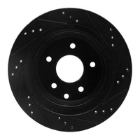 R1 Concepts R1 02-25 Infiniti G35 Rear Left Drilled & Slotted Black Brake Rotor