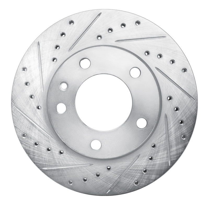 R1 Concepts R1 82-88 BMW 524TD Front Left Drilled & Slotted Silver Brake Rotor