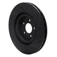 R1 Concepts R1 07-14 Ford Mustang Front Left Drilled & Slotted Black Brake Rotor