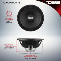 DS18 12in 500 Watts RMS Neodymium 8 ohm Mid-Range Loudspeaker