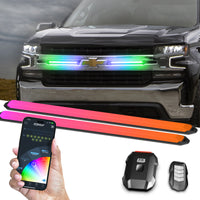 XKGLOW XK Glow 14in XKmax DRL Truck Grill Flexible Light App Cntl Bar 2pc