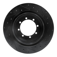R1 Concepts R1 99-04 Ford F-350 Super Duty 2WD Rear Left Drilled & Slotted Black Brake Rotor