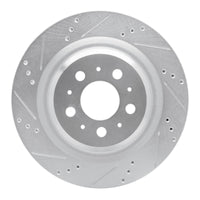R1 Concepts R1 17-25 Tesla Model 3 Rear Left Drilled & Slotted Silver Brake Rotor