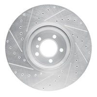 R1 Concepts R1 07-08 BMW ALPINA B7 Front Right Drilled & Slotted Silver Brake Rotor