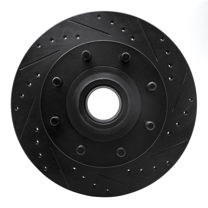R1 Concepts R1 95-04 Ford E-350 Econoline Front Right Drilled & Slotted Black Brake Rotor