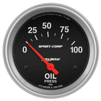 Autometer Sport-Comp 66.7mm 0-100 PSI Short Sweep Electronic Oil Pressure Gauge