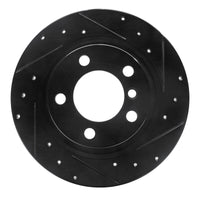 R1 Concepts R1 2013-2016 Mini Cooper Countryman Rear Right Drilled & Slotted Black Brake Rotor