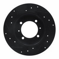 R1 Concepts R1 88-93 Dodge Colt Rear Right Drilled & Slotted Black Brake Rotor