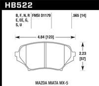 Hawk Performance Hawk 2015 Mazda MX-5 Miata 2.0L 25th Anniversary Edition OE Incl.Clips Front ER-1 Brake Pads