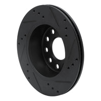 R1 Concepts R1 90-97 Audi S4 Rear Left Drilled & Slotted Black Brake Rotor