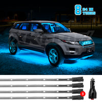 XKGLOW XK Glow Tube Single Color Underglow LED Accent Light Car/Truck Kit Light Blue - 8x24In