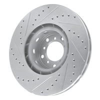 R1 Concepts R1 00-03 BMW M5 Left Front Drilled & Slotted Silver Brake Rotor