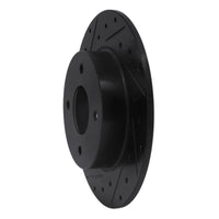 R1 Concepts R1 04-06 Nissan Sentra Rear Left Drilled & Slotted Black Brake Rotor