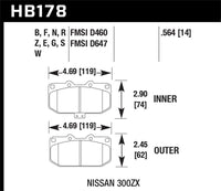 Hawk Performance Hawk 90-96 Nissan 300ZX 3.0L 2+2 Front ER-1 Brake Pads