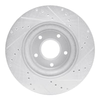 R1 Concepts R1 05-06 Pontiac GTO Front Left Drilled & Slotted Silver Brake Rotor