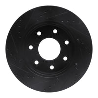 R1 Concepts R1 04-08 Ford F-150 4WD Front Right Drilled & Slotted Black Brake Rotor