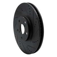R1 Concepts R1 93-98 Toyota Supra Left Front Drilled & Slotted Black Brake Rotor