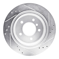 R1 Concepts R1 96-03 BMW 530I Rear Left Drilled & Slotted Silver Brake Rotor