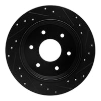 R1 Concepts R1 04-15 Infiniti QX56 Rear Left Drilled & Slotted Black Brake Rotor