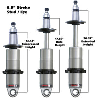 Ridetech Anodized HQ Coilover Shock Single Adjustable 6.9in Stroke / 2in Stud Mount - Single