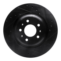 R1 Concepts R1 04-08 Cadillac CTS Front Right Drilled & Slotted Black Brake Rotor