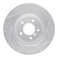 R1 Concepts R1 01-06 BMW 330CI Rear Left Drilled & Slotted Silver Brake Rotor