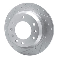 R1 Concepts R1 06-14 Hyundai Entourage Rear Left Drilled & Slotted Silver Brake Rotor