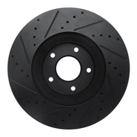 R1 Concepts R1 03-05 Nissan Maxima Front Right Drilled & Slotted Black Brake Rotor