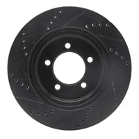R1 Concepts R1 06-10 Ford Explorer Sport Trac Front Right Drilled & Slotted Black Brake Rotor