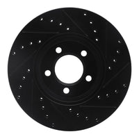 R1 Concepts R1 00-06 Ford Thunderbird Front Left Drilled & Slotted Black Brake Rotor