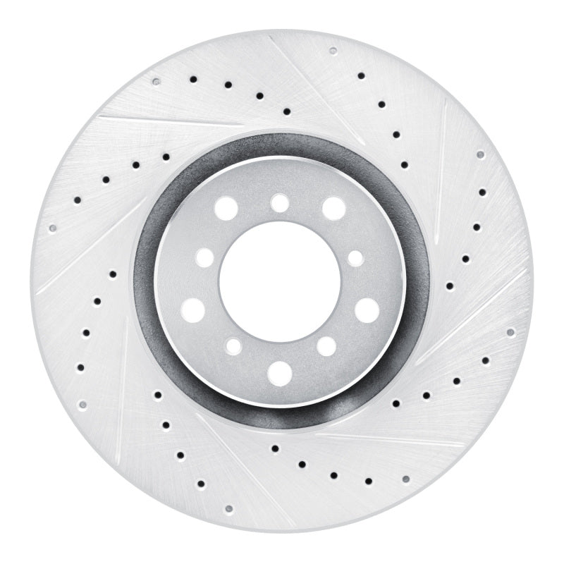 R1 Concepts R1 00-03 BMW M5 Left Front Drilled & Slotted Silver Brake Rotor