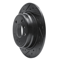 R1 Concepts R1 89-95 BMW 530I Rear Left Drilled & Slotted Black Brake Rotor