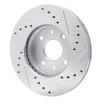 R1 Concepts R1 94-00 Kia SPECTRA Front Left Drilled & Slotted Silver Brake Rotor