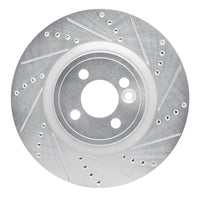 R1 Concepts R1 09-14 Mini Cooper Clubman Front Right Drilled & Slotted Silver Brake Rotor