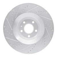 R1 Concepts R1 05-11 Audi A6 Quattro Front Right Drilled & Slotted Silver Brake Rotor