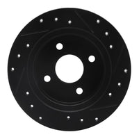 R1 Concepts R1 91-98 Saturn SC2 Rear Left Drilled & Slotted Black Brake Rotor