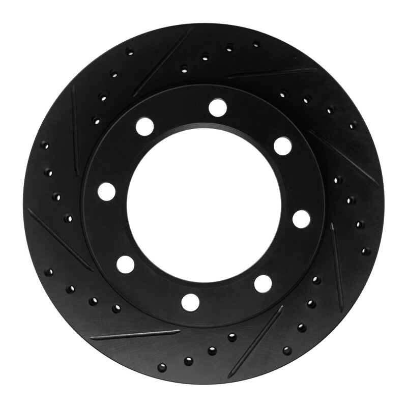 R1 Concepts R1 77-79 Ford F-350 4WD (Excl Super Duty) Front Left Drilled & Slotted Black Brake Rotor