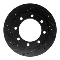 R1 Concepts R1 77-79 Ford F-350 4WD (Excl Super Duty) Front Left Drilled & Slotted Black Brake Rotor