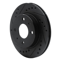 R1 Concepts R1 95-00 Nissan 200SX Front Left Drilled & Slotted Black Brake Rotor