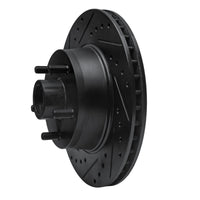 R1 Concepts R1 68-73 Ford Mustang Front Left Drilled & Slotted Black Brake Rotor