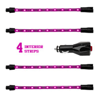 XKGLOW XK Glow Single Color XKGLOW UnderglowLED Accent Light Car/Truck Kit Pink - 4x8In
