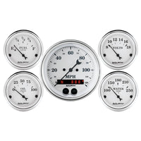 AutoMeter Auto Meter Speedometer 3-3/8in and 2-1/16in 5 Piece Old Tyme White Gauge Kit