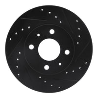 R1 Concepts R1 88-06 Nissan NX Front Right Drilled & Slotted Black Brake Rotor