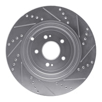R1 Concepts R1 18-25 Genesis G70 Rear Left Drilled & Slotted Silver Brake Rotor