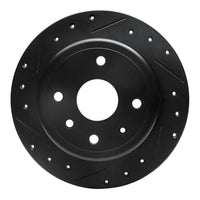 R1 Concepts R1 04-10 Chevrolet Epica (USA/Canada) Rear Left Drilled & Slotted Black Brake Rotor