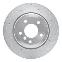 R1 Concepts R1 04-10 BMW 528I Rear Right Drilled & Slotted Silver Brake Rotor