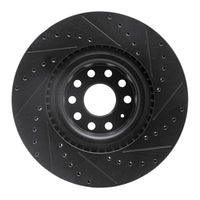 R1 Concepts R1 06-13 Audi S3 (Mexico) Front Left Drilled & Slotted Black Brake Rotor