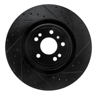 R1 Concepts R1 13-19 Mercedes-Benz GLS350 Front Right Drilled & Slotted Black Brake Rotor